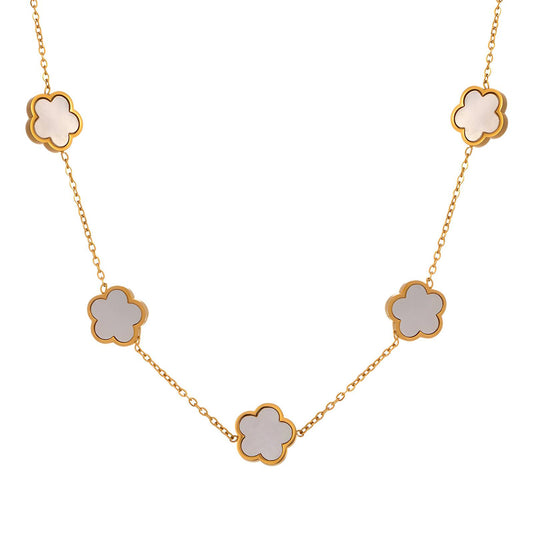 18K gold plated Stainless steel  Flowers necklace, Intensity