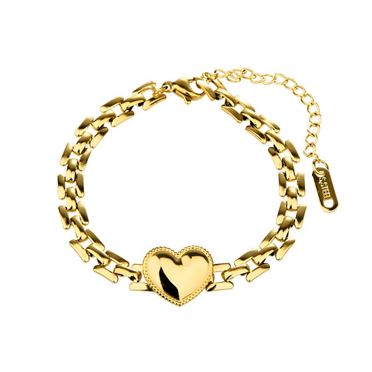 18K gold plated Stainless steel  Heart bracelet, Intensity