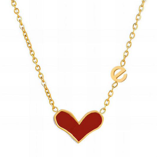 18K gold plated Stainless steel  Heart necklace, Intensity