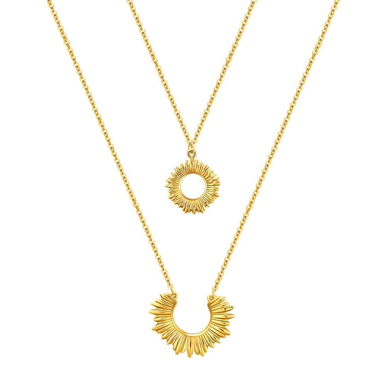 18K gold plated Stainless steel  Flowers necklace, Intensity