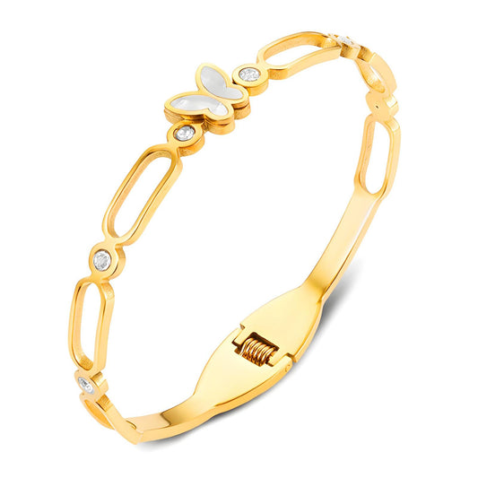 18K gold plated Stainless steel  Butterfly bracelet, Intensity