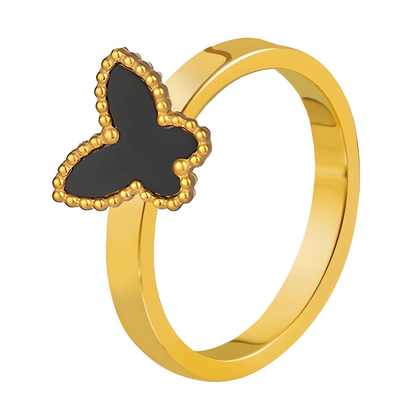 18K gold plated Stainless steel  Butterflies finger ring, Intensity