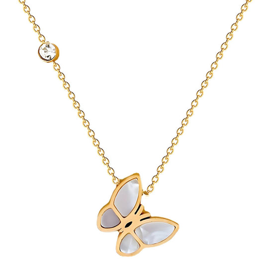 18K gold plated Stainless steel  Butterfly necklace, Intensity