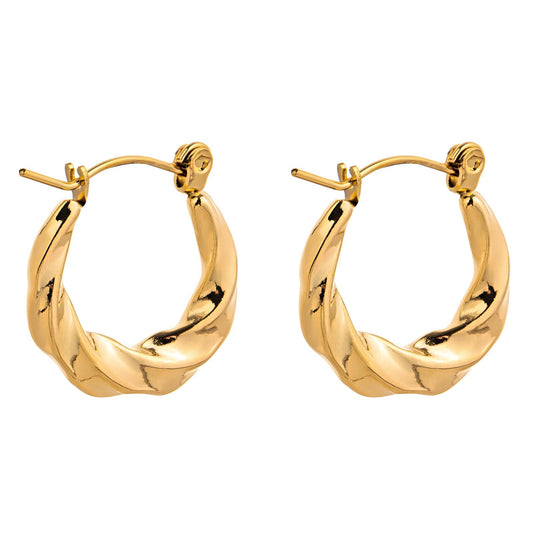 18K gold plated Stainless steel  Circle earrings, Intensity