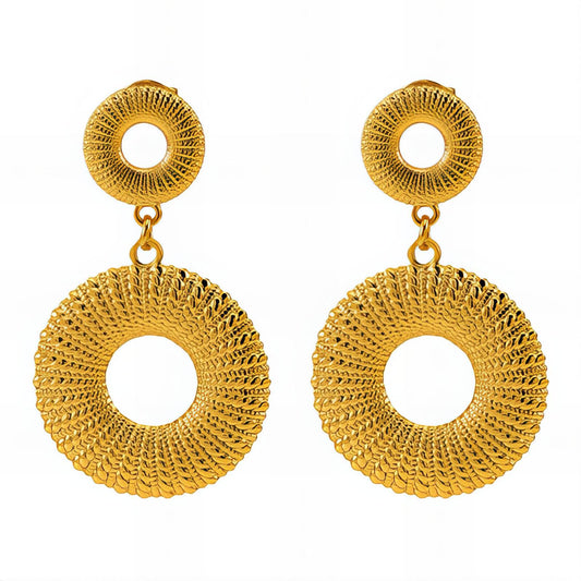 18K gold plated Stainless steel earrings, Intensity