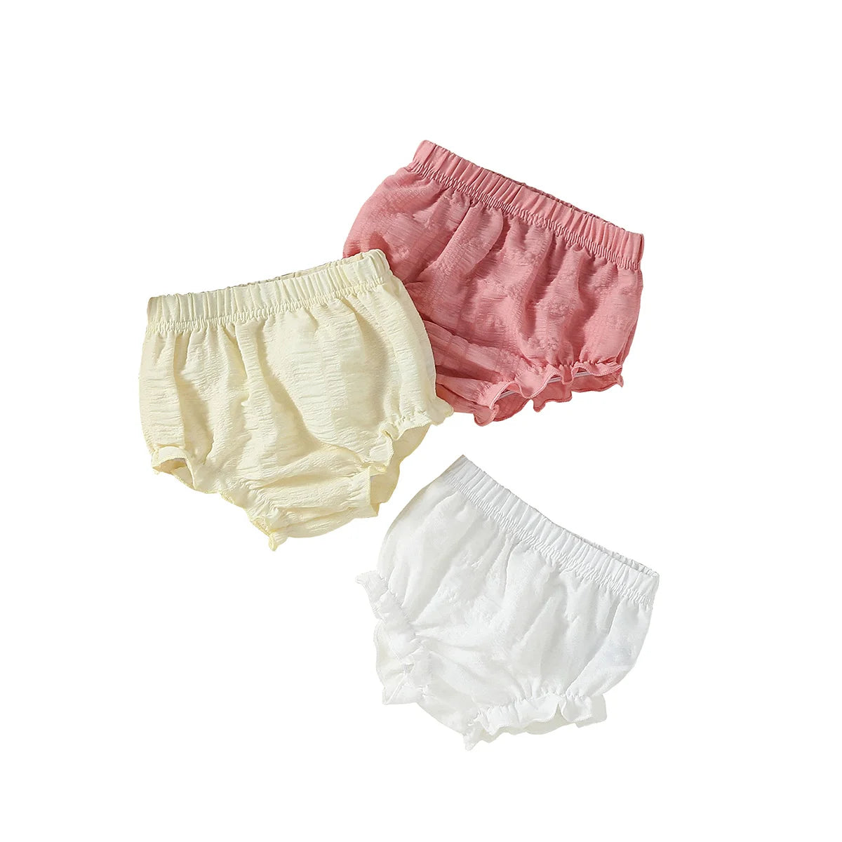 Fahion Baby Girls Solid Short Pants 3pcs