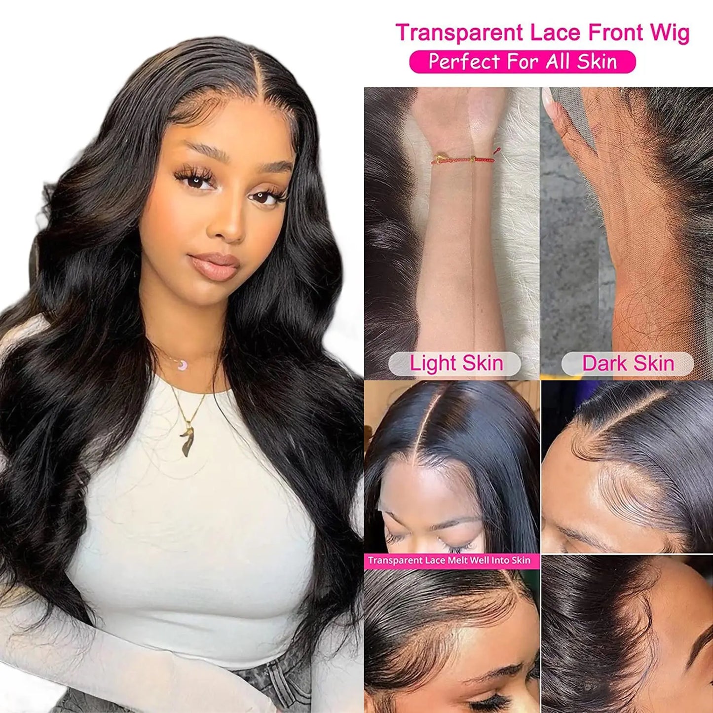 Wear and Go Glueless Lace Wig Human Hair Body Wave Pre Cut Human Hair Wigs