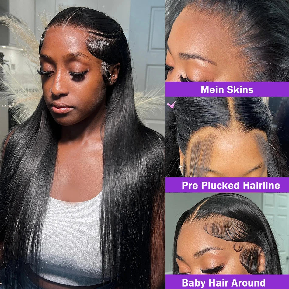 Straight Lace Front Wigs Human Hair 180% Density 13x4 13x6 HD Lace Frontal WigS