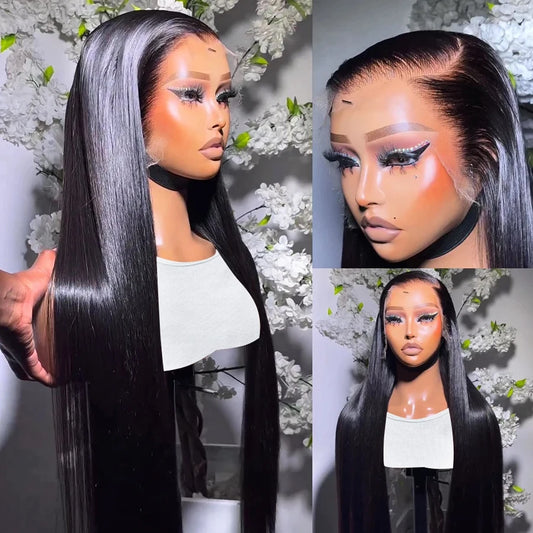 Bone Straight 360 Full Lace Wig Human Hair Pre Plucked Transparent Lace Frontal Wig