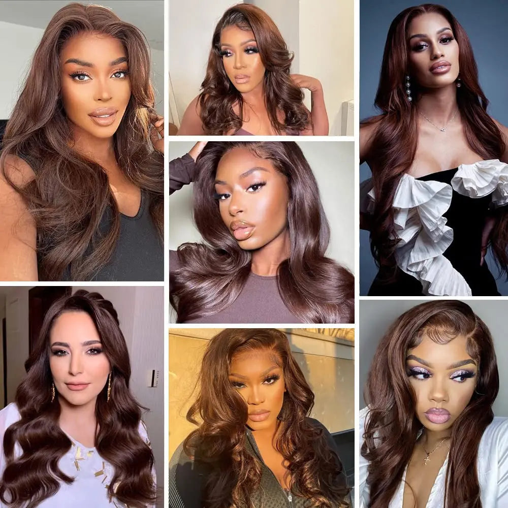 HD Ginger Brown 13X4 Body Wave Lace Front Wig 30Inch Brazlian Human Hair Wigs