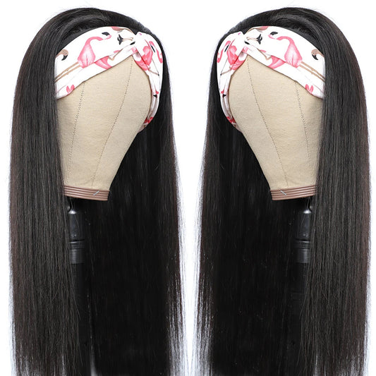 Women's Headband Wig Human Hair Straight Glueless Brazilian Wigs