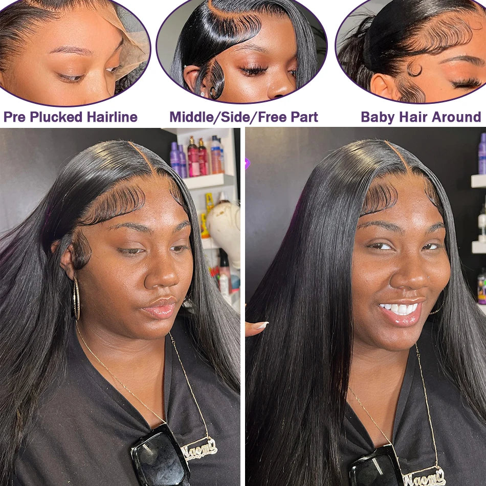 Straight Lace Front Wigs Human Hair 180% Density 13x4 13x6 HD Lace Frontal WigS