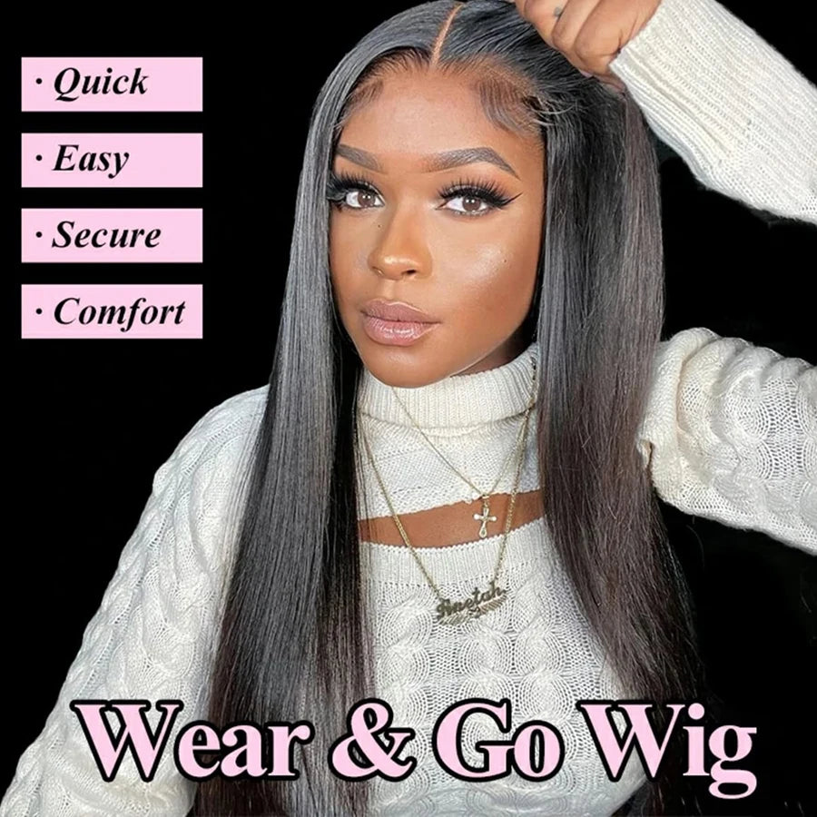 Glueless Wig Human Hair Ready To Wear Bone Straight Human Hair Wigs 13x4