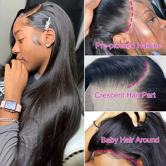 Pre Plucked 13x4 13x6 Brazilian Glueless Lace Frontal Wig With Baby HAIR