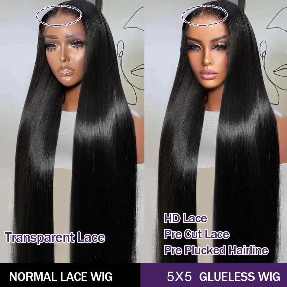 Glueless Wig 30 34 Inch Straight 13x4 13x6 HD Lace Frontal Wig Human Hair