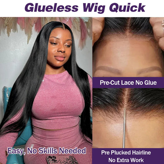 Glueless Wig 30 34 Inch Straight 13x4 13x6 HD Lace Frontal Wig Human Hair